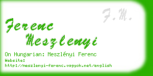 ferenc meszlenyi business card